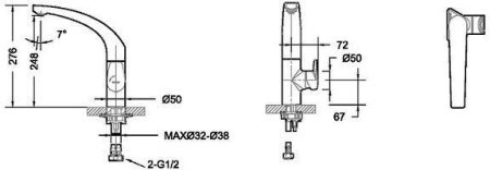 Смеситель для кухни Bravat Nizza F7353387CP-RUS