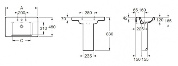 Пьедестал для раковины Roca Khroma 337650000