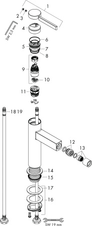 Смеситель для биде с донным клапаном Push-Open Hansgrohe Finoris 76200700 белый матовый