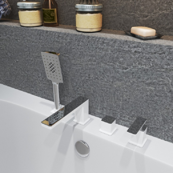 Смеситель для ванны и душа, врезной Timo Torne хром-белый 4330/00-16Y