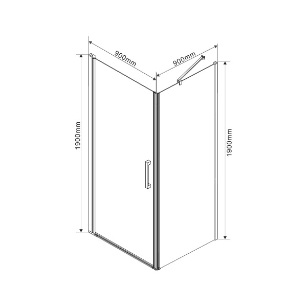 Душевой уголок Vincea  Orta VSR-1O9090CL  (90х90) хром, стекло прозрачное