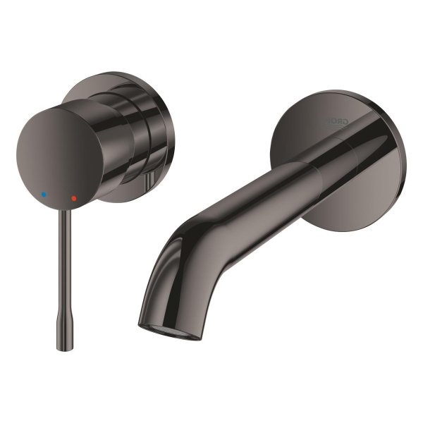 Смеситель для раковины на два отверстия, Grohe Essence New 19408 A01 (19408A01) темный графит глянец