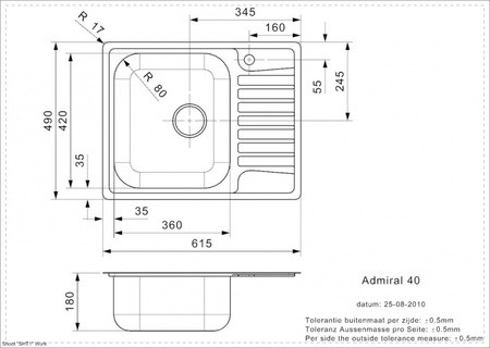 Мойка кухонная Reginox Admiral L40 41741