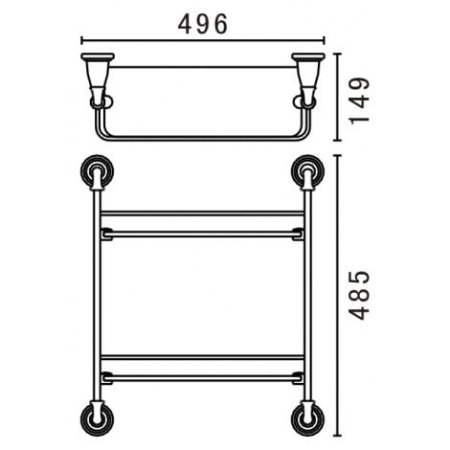Двойная стеклянная полка Art&Max AM-E-2611-D-Cr