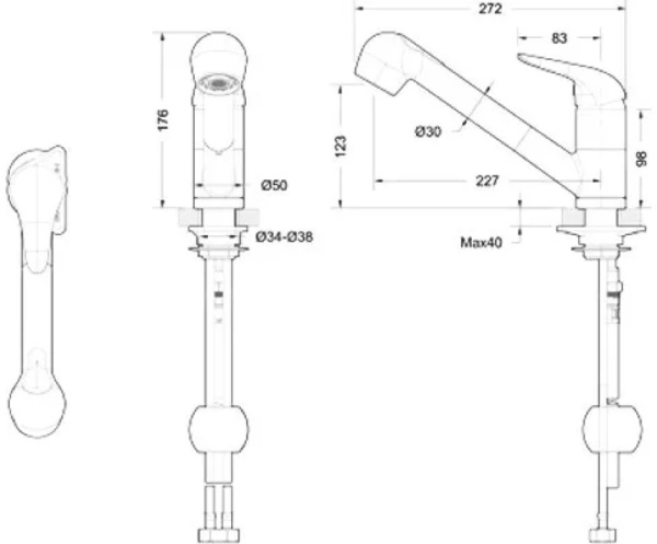 Смеситель для кухни Bravat Omega F785129CP-RUS