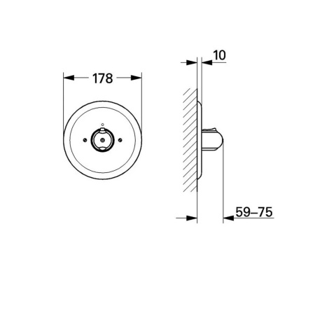 Термостат центральный (внешняя монтажная часть) Grohe Grohtherm 19655000 19655 000 (19655000)