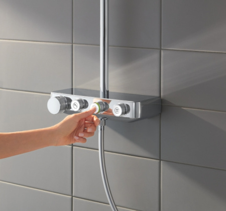Душевая система с термостатом для настенного монтажа Grohe Euphoria SmartControl System 310 Cube  Duo 1002086359