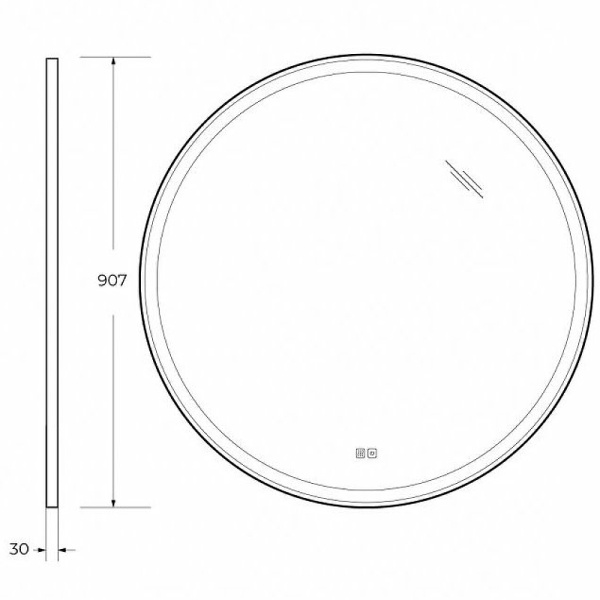 Зеркало (90,7х90,7) Cezares CZR-SPC-CADRO-900-LED-TCH-WARM