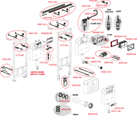 Система инсталляции для подвесного унитаза Alcaplast AM102/850