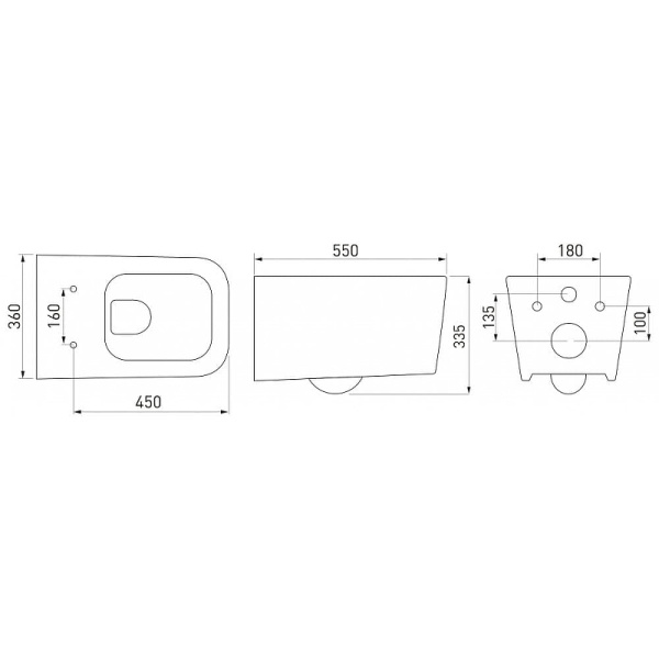 Унитаз Berges Wasserhaus Floe Rimless 082121