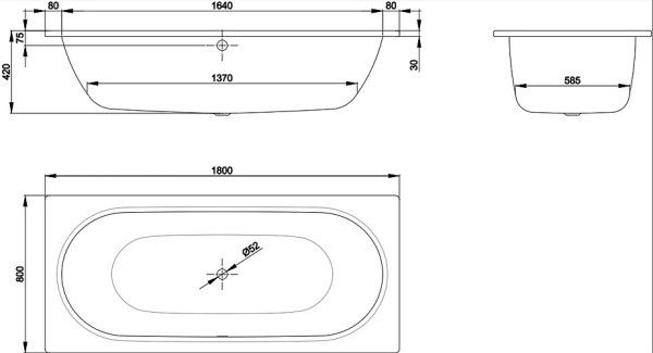 Ванна стальная (180х80) Bette Starlet 1630-000 AR PLUS