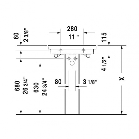 Пъедестал для раковины Duravit 0863180000