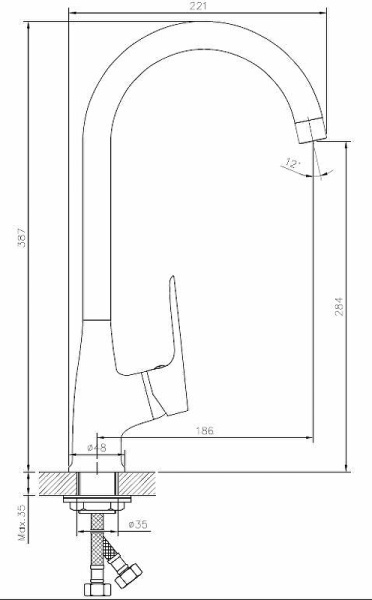 Смеситель для кухонной мойки ESKO DELHI (DL 519)