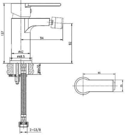 Смеситель для биде Cersanit BRASKO 63023