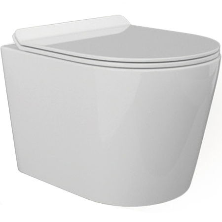 Подвесной безободковый унитаз с сиденьем микролифт beWash Aldo BKWHR001480