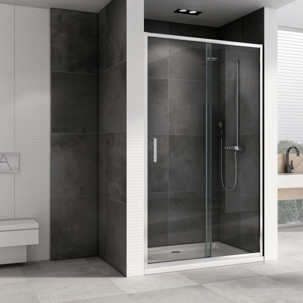 Душевая дверь (120х190) ABBER Schwarzer Diamant AG301205 хром, раздвижная