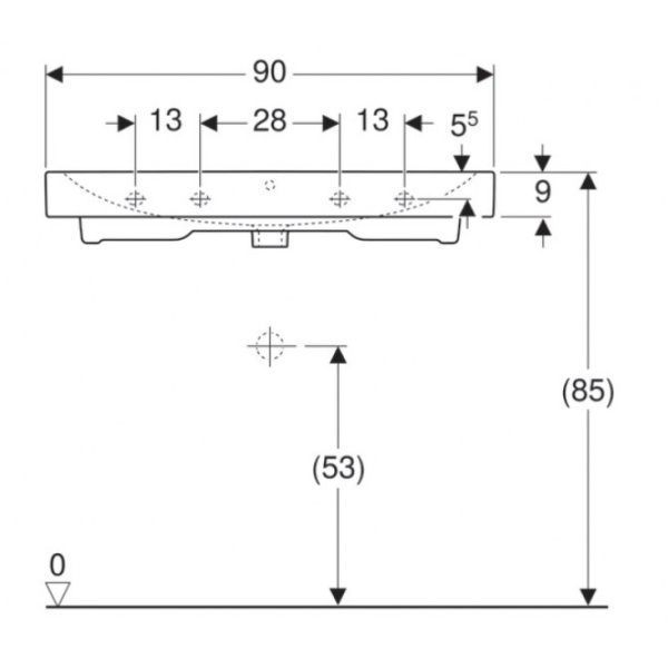 Раковина накладная (90х48,5) Geberit iCon 124093000