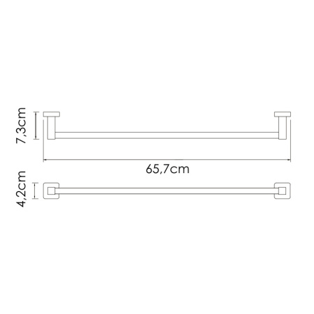 Держатель полотенец одинарный WasserKRAFT Rhin K-8730