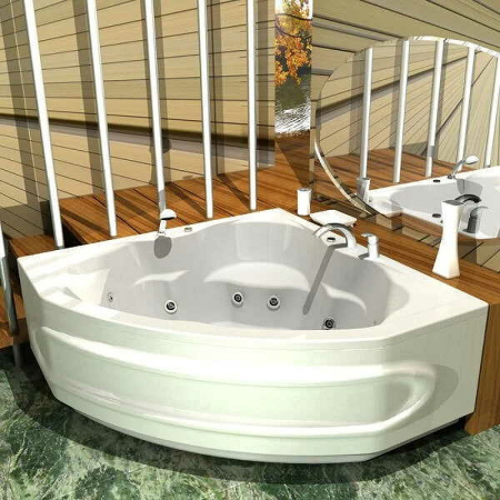 Акриловая ванна Aquatek Сириус (164х164) с гидромассажем Standard (пневмоуправление) SIR164-0000006