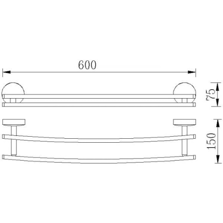 Полотенцедержатель двойной 60 см. RUSH Fiji FI18532