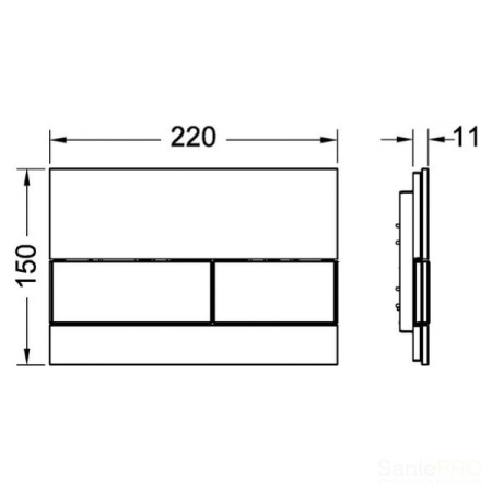 Панель смыва стеклянная с двумя клавишами ТЕСЕ 9240807