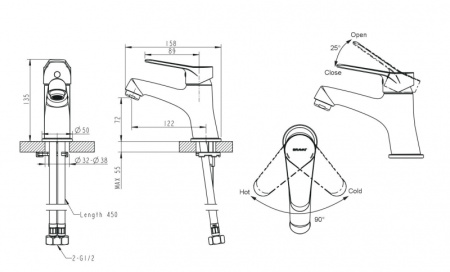 Смеситель для раковины Bravat Emeralda F1135147CP-RUS Смеситель для раковины Bravat Emeralda F1135147CP-RUS