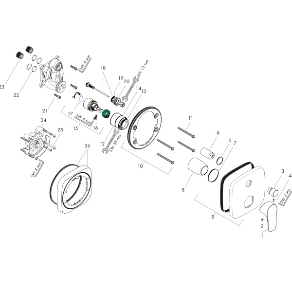 Смеситель для ванны встраиваемый Hansgrohe Talis E 71745670 черный матовый