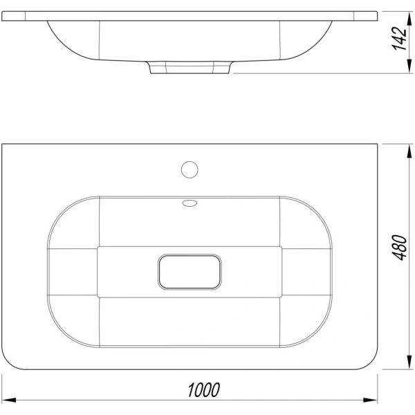 Раковина из искусственного мрамора (100х48) Art&Max Sanremo AM-LAV-1000-MR-FN