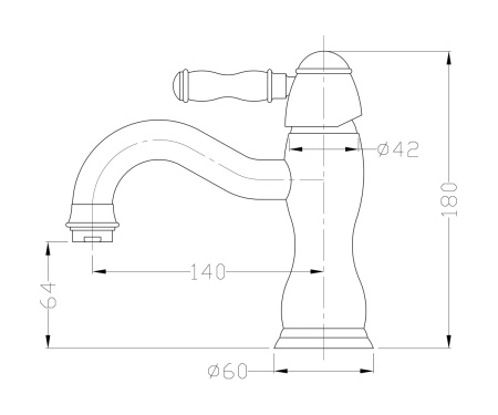 Смеситель для раковины Bronze de Luxe Tiffany 1901CR