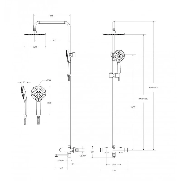 Душевая система CEZARES STYLUS-CVD-IN Душевая система CEZARES STYLUS-CVD-IN