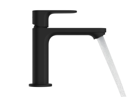 Смеситель для раковины с донным клапаном CoolStart Hansgrohe Rebris E 72559670 черный матовый