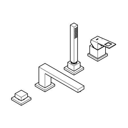 Смеситель для ванны на борт GROHE Eurocube 19897 DC1 (19897DC1) суперсталь