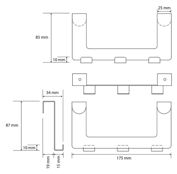 Дверная вешалка, 3 крючка Bemeta White 101106224