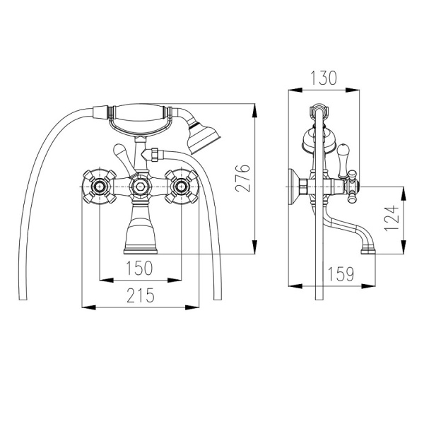Смеситель для ванны Rav Slezak Morava Retro MK359.5/2