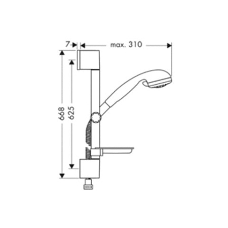 Душевой гарнитур HANSGROHE Croma 100 1jet/Unica'C 27717000
