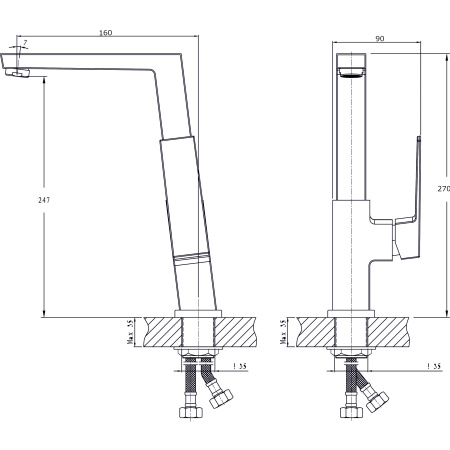 Смеситель для кухонной мойки  RUSH Thira TR3635-23