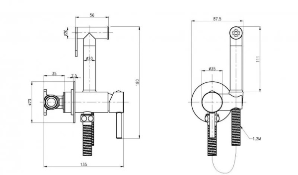 Гигиенический набор Cezares CZR-SET-DA1-ID2-FMM120-NOP Гигиенический набор Cezares CZR-SET-DA1-ID2-FMM120-NOP