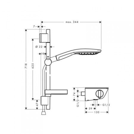 Душевой гарнитур Hansgrohe Raindance Select S 27036400