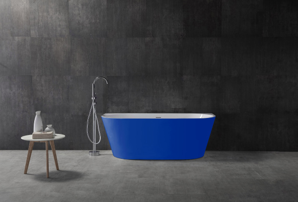 Акриловая ванна (170х80) ABBER AB9216-1.7DB без гидромассажа, Синий