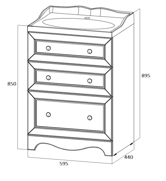 Тумба с раковиной 1Marka  Avanti 60Н У99204