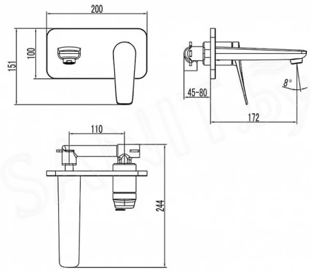 Смеситель для раковины Lemark Bronx (LM3726BL)