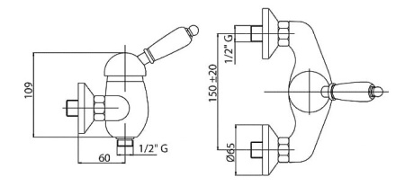 Смеситель для душа с ручным душем Cezares Vintage VINTAGE-D-01-Sw