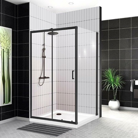 Душевой уголок (101х80) BelBagno UNO-195-AH-1-120/80-C-NERO
