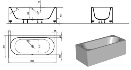 Ванна Kolpa-San Atys FS 180x85