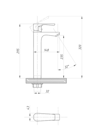 Смеситель для раковины ПСМ-Профсан  ЭЛИТ  PSM-100-6