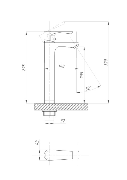 Смеситель для раковины ПСМ-Профсан  ЭЛИТ  PSM-100-6