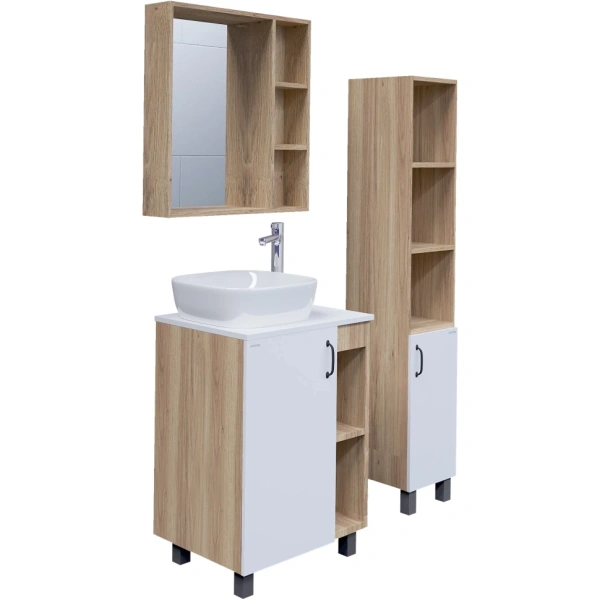 Тумба напольная Grossman ФЛАЙ-60 см 106001  дуб сонома/белая