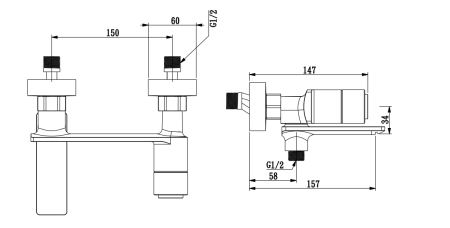 Смеситель для ванны Savol S-601831WB