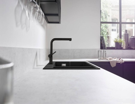 Смеситель для кухни с выдвижным изливом Eco Hansgrohe Talis M54 1jet 72845670 черный матовый