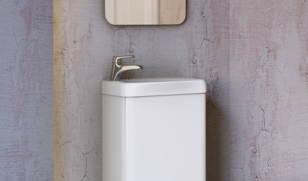 Тумба под раковину RAVAL Bionica 40 подвесная белая Bio.01.40/P/W